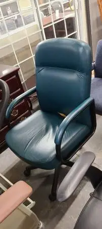Green Leather Look Chair