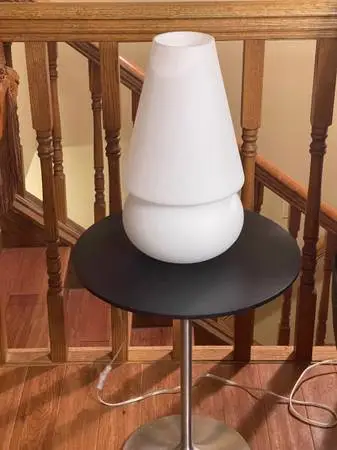 NICE MCM GLASS LAMP 18 Inch Tall and 12 Inch Diameter
