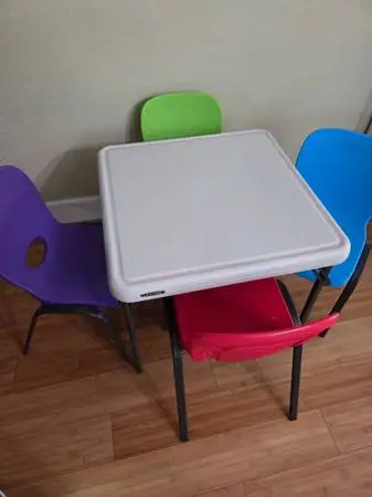 Lifetime Childrens Table and (4) Stacking Chair Combo