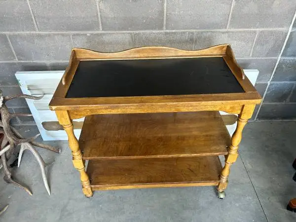 Vintage Antique Serving Cart Buffet 3 Tier Shelves
