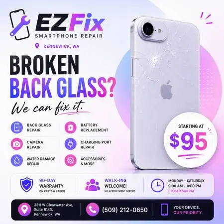 WE FIX BACK GLASS HERE!!!