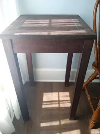 TALL End Side Table Brown Wood Plant Stand 18x18x30 Other Furniture Av