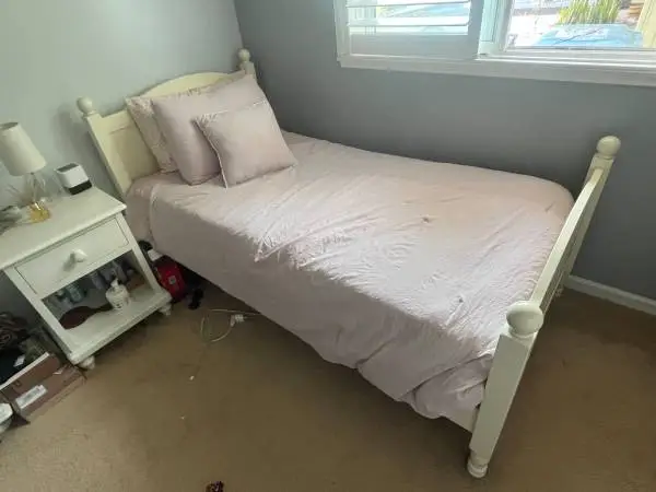 Pottery Barn Kids White Catalina Twin Bed and Mattress