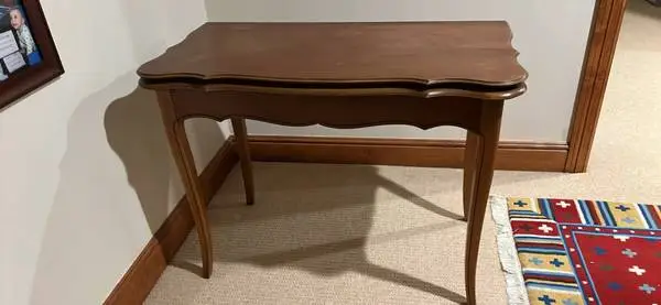 French Provincial Flip-Top Wood Console Table