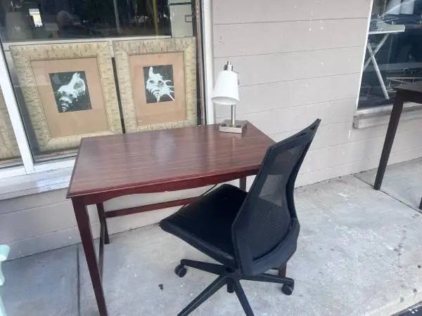 Table Desk Dark Wood Hotel Style