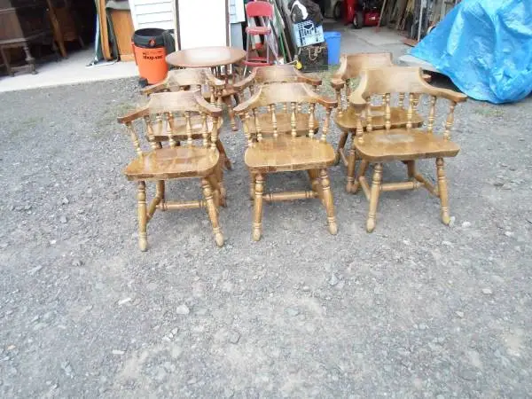 6 vintage solid chairs