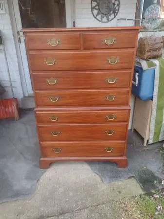 PRICE REDUCTION Solid black cherry 8 drawer chest by Henkel and Harris