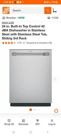 GE CAFE STAINLESS DISHWAHER FOR SALE NEW