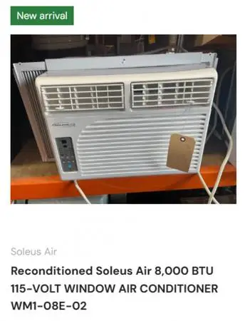 Reconditioned Soleus Air 8,000 BTU 115-VOLT AIR CONDITIONER WM1-08E-02