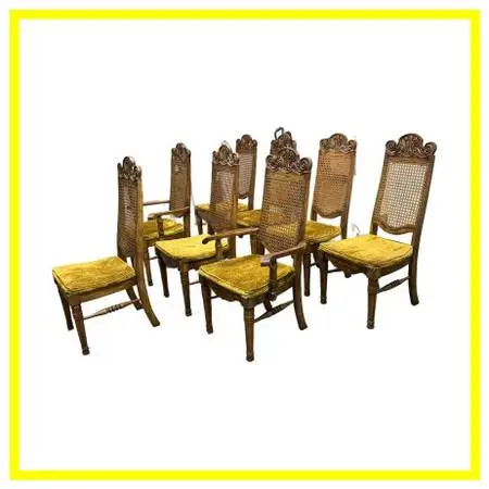 Jessup Furniture Vintage Spanish Mediterranean Cane-back Dining Chairs