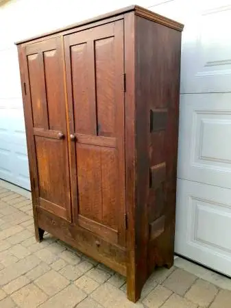 Antique Armoire Cabinet-Arts & Crafts / Mission / Stickley Style