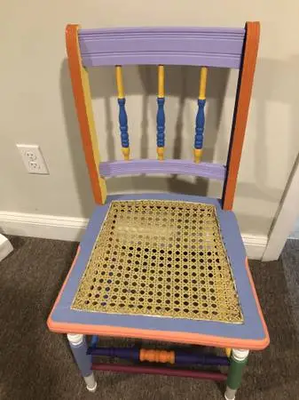 Small whimsical chair, chalk painted