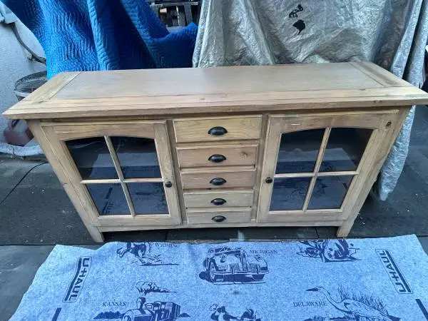 NICE QUALITY, RUSTIC WOODEN TV CABINET CAN DELIVER LOCAL IF NEEDED