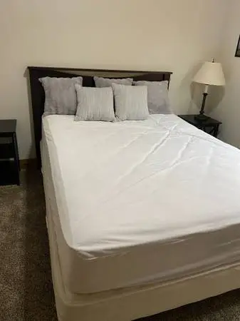 Queen headboard and bed frame