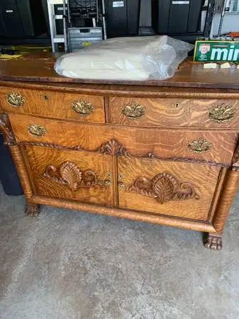 Antique Tiger Wood Buffet