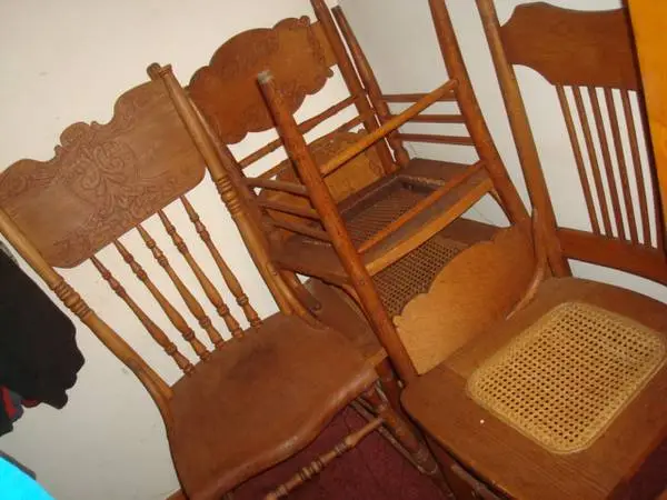 oak pressback chairs,