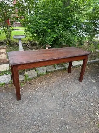 Antique solid mahogany console table/ desk