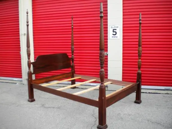 REDUCED!! Mahogany TALL! 4 Post Double Bed Frame 1950-60s ~ OBO? !!!