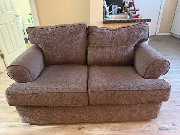 Comfy brown love seat