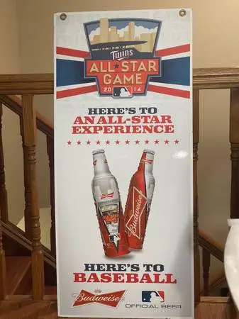 MINNESOTA TWINS 2014 ALL STAR GAME DOUBLESIDED SIGN