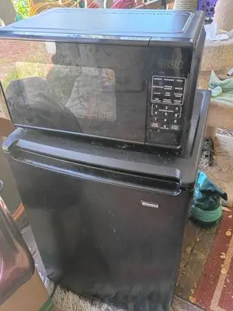 Microwave and mini refrigerator