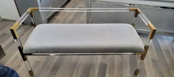 Modern Acrylic & Aluminum Bench