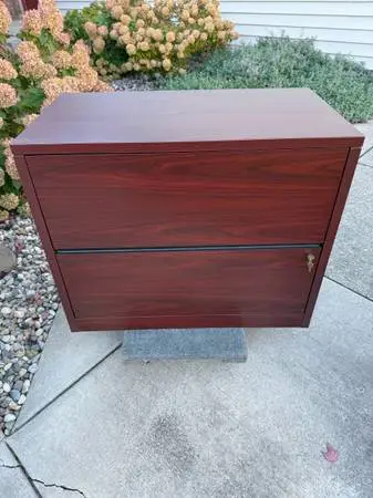 HON Professional Horizontal File Cabinet Two Drawer 10563NN Mahogany Finish