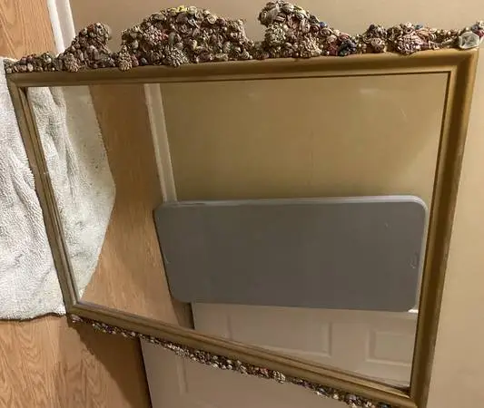 Unique Floral Vintage Mirror - Dresser Top or Wall Mirror