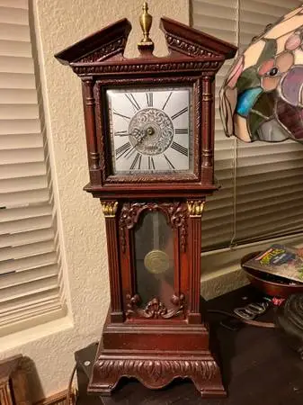 Vintage Haddon Electric Chippendale Grandfather Clock, Model #10
