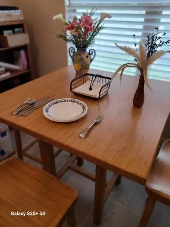 Solid Bamboo Table and 3 Chairs