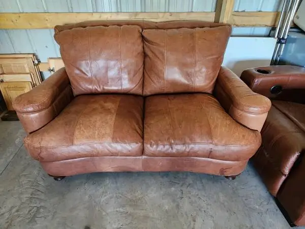 Large top quality leather love seat