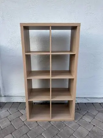 Ikea stained oak cube shelf