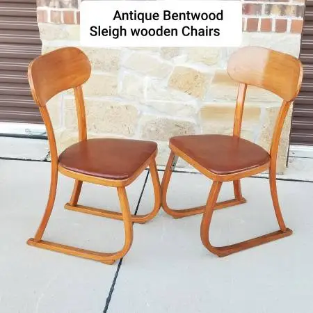 Phenomenal Antique Bentwood sleigh chairs