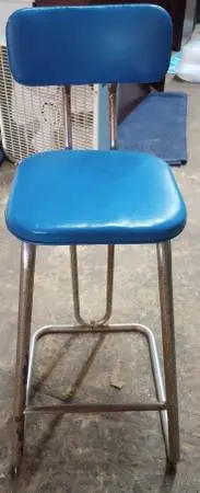 Mid Century Vinyl Kitchen Bar Stool Hairpin Leg