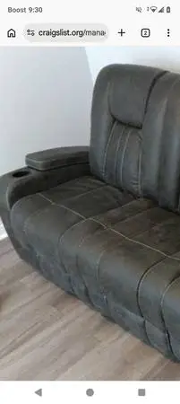 Dual Recliner Entertainment Couch