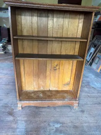 Antique solid oak Victorian bookcase