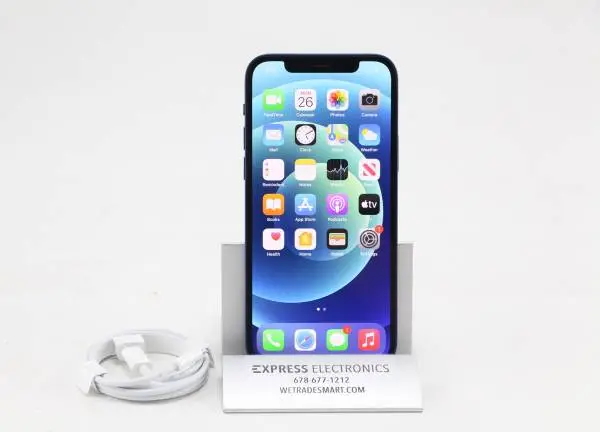 EXCELLENT - Apple iPhone 12 Blue 64GB 100% B.H. FACTORY UNLOCKED