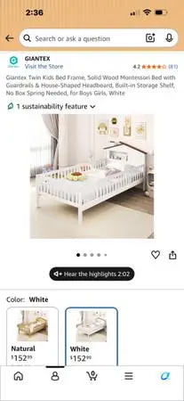 Childrens twin bed