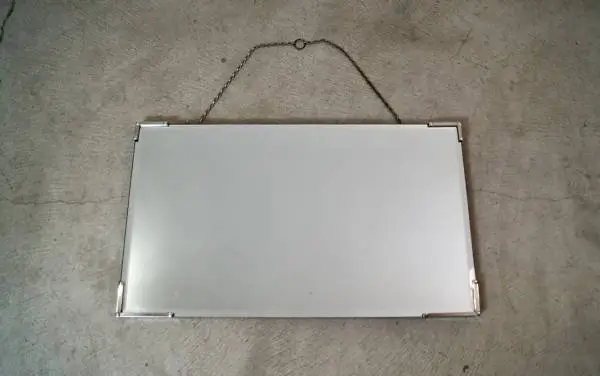 1930s Art Deco Campaign Chrome Beveled Mirror