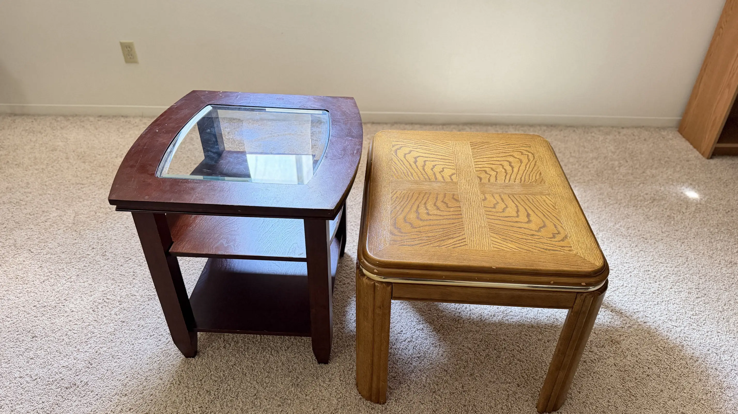 Two wooden table
