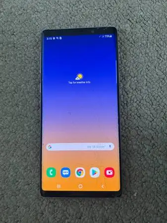 Samsung Galaxy Note 9 Unlocked cracked front and back (READ)