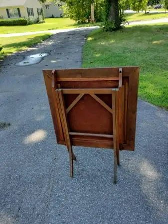 Vintage rare mid-1930s standing folding wooden card table