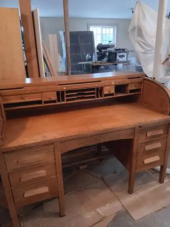 Roll Top Desk, Oak