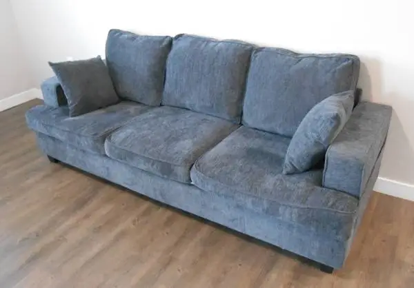 Large Grey Chenille 89 inch 3 Seat Couch / Sofa