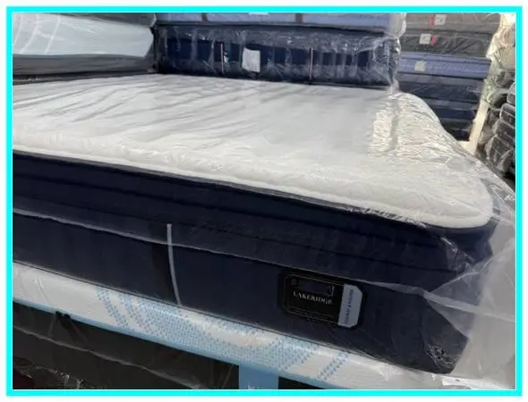 King Size Stearns & Foster Lakeridge Pillow Mattress & Box Bed