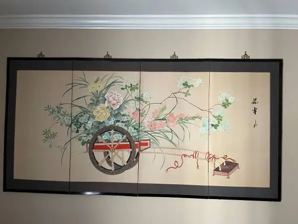 Traditional Chinese watercolor painting on silk canvas