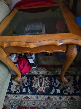 Set of Two vintage French Country style wood end table Excellent