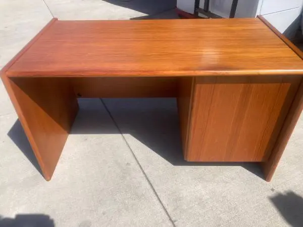 Desk,vintage Danish modern natural Teak,clean,help deliver.