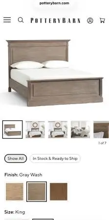 Pottery Barn Livingston King bed