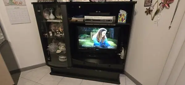 Entertainment Tv Set with glass door cabinet